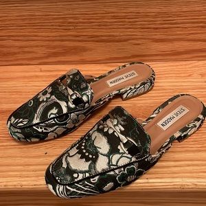 🖤💚Steve Madden Chess Brocade Mule Loafers Slip On 8.5